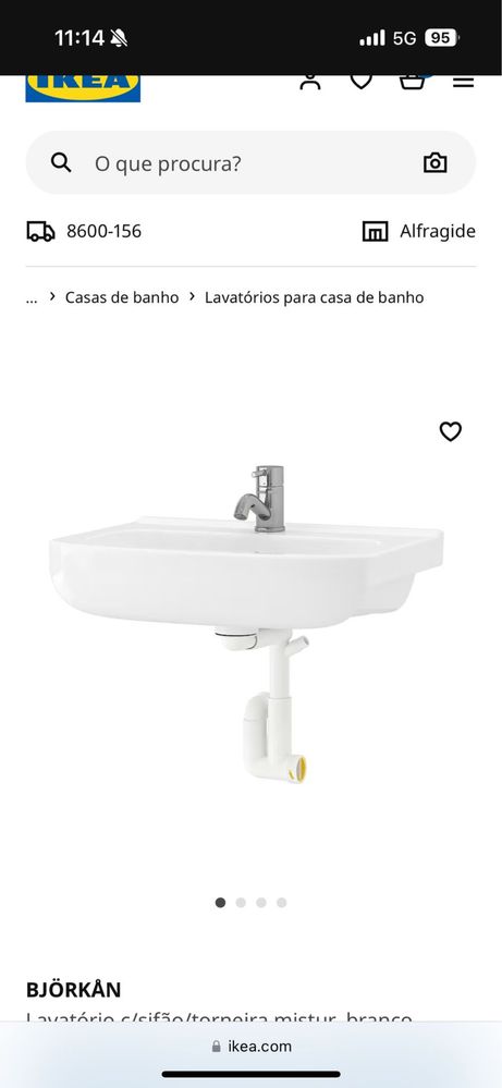 Vendo lavatório ikea NOVO (com cifão e torneira misturadora)