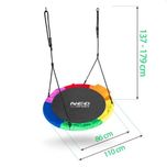 NOWA!! Huśtawka bocianie gniazdo Swingo XXL wielokolorowa 110 cm