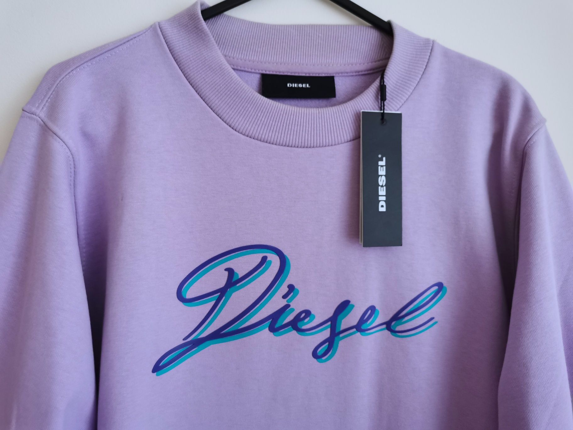 Bluza nowa fioletowa męska unisex Diesel sweatshirt sweter