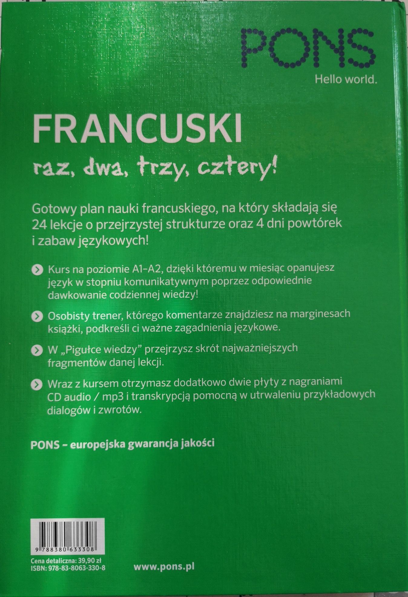 Francuski, Kurs nauki języka w cztery tygodnie