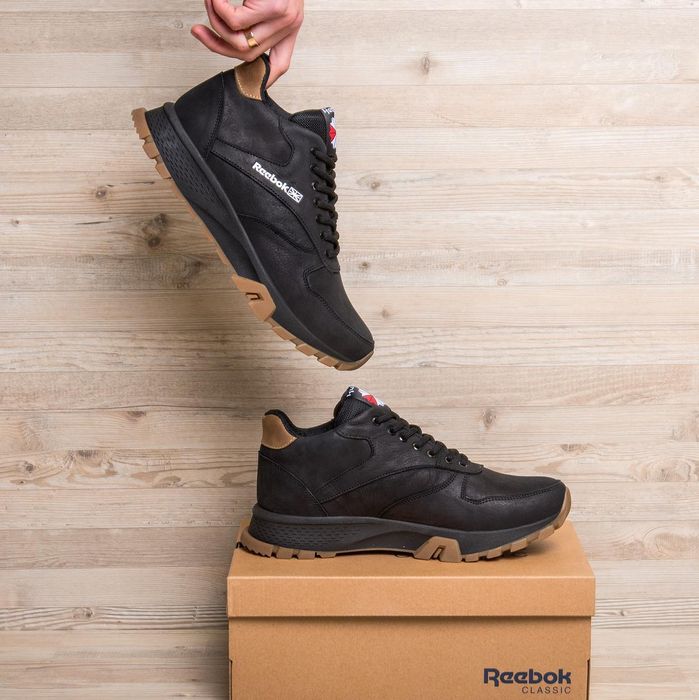 Зимние спортивные ботинки Reebok кожаные мужские, мужская зимняя обувь