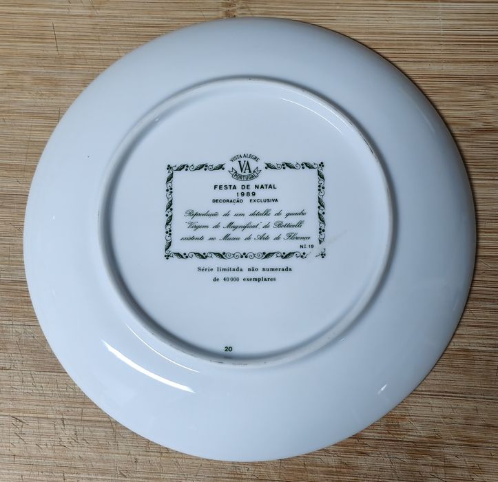 Prato Vista Alegre, coleção de Natal 1989.