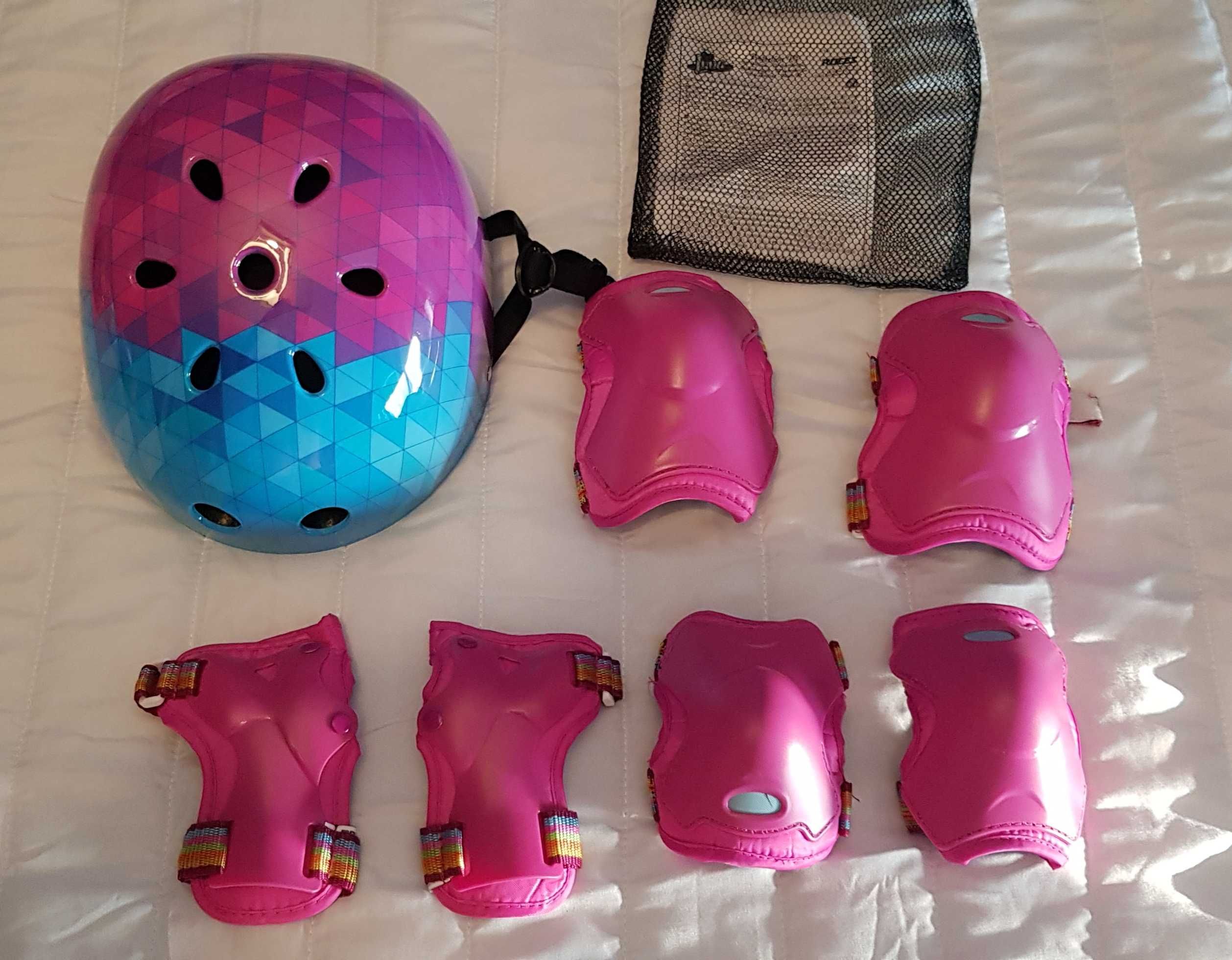 Conjunto completo Patins menina Soy Luna n.34/ 35,capacete e proteçõe