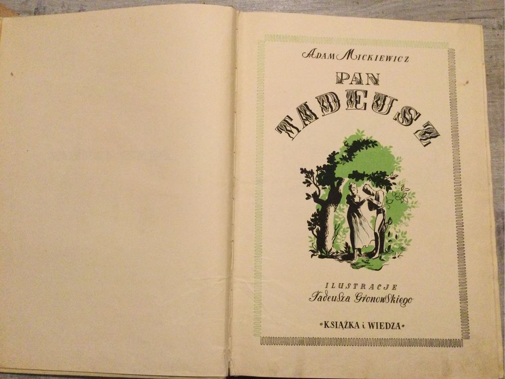 Książka Pan Tadeusz,Książka i Wiedza,piękne wydanie,PRL