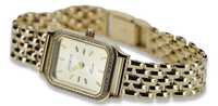 Złoty zegarek z bransoletą damską 14k włoski Geneve lw055y&lbw004y-P