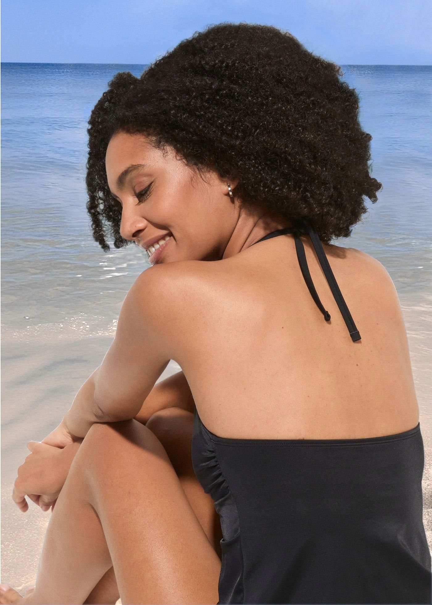 B.P.C tankini czarne z figami wysoki stan ^44