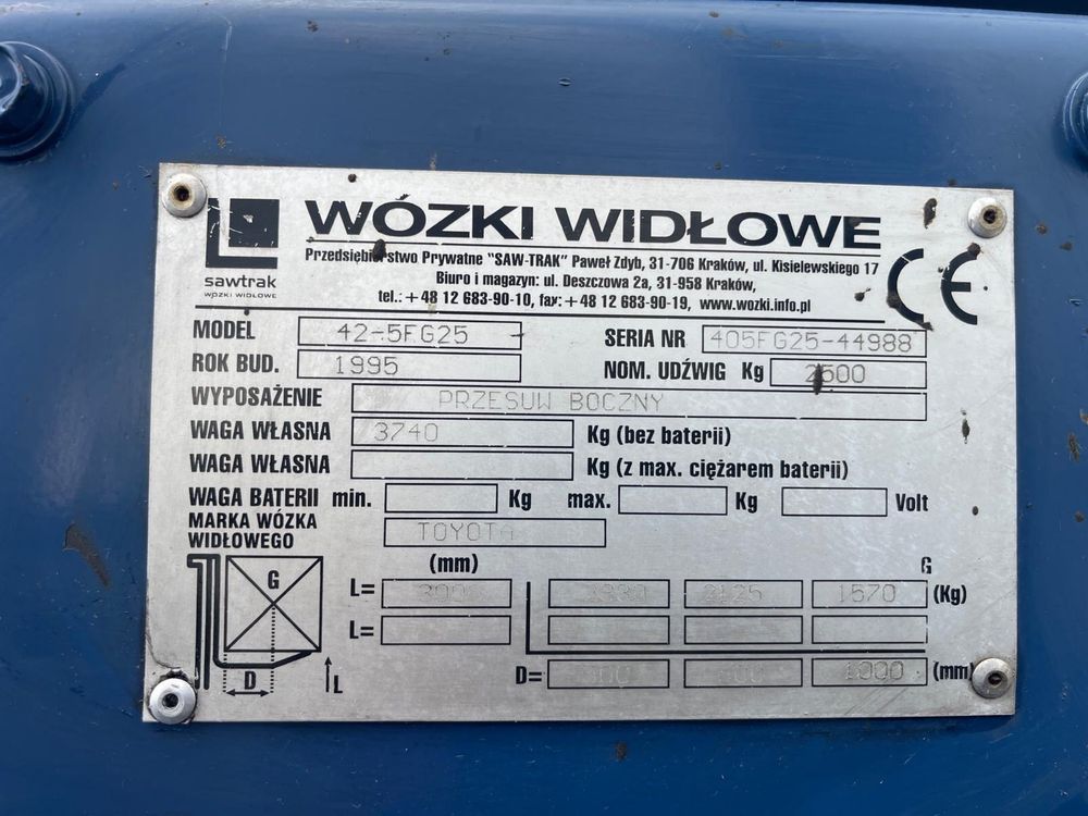 Wózek widłowy Toyota 42-5FG25