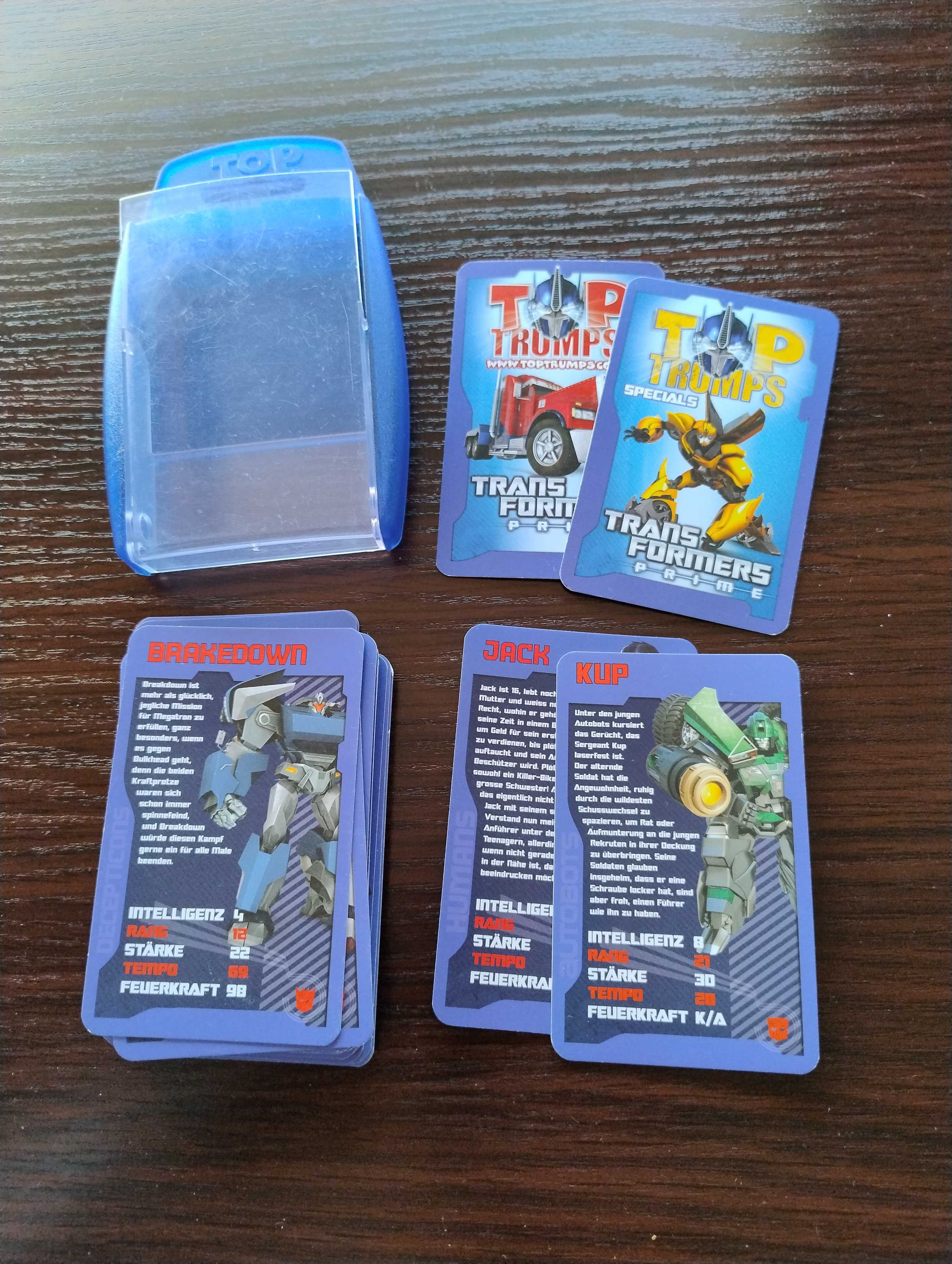 Stare Kolekcjonerskie Karty Top Trumps Transformers