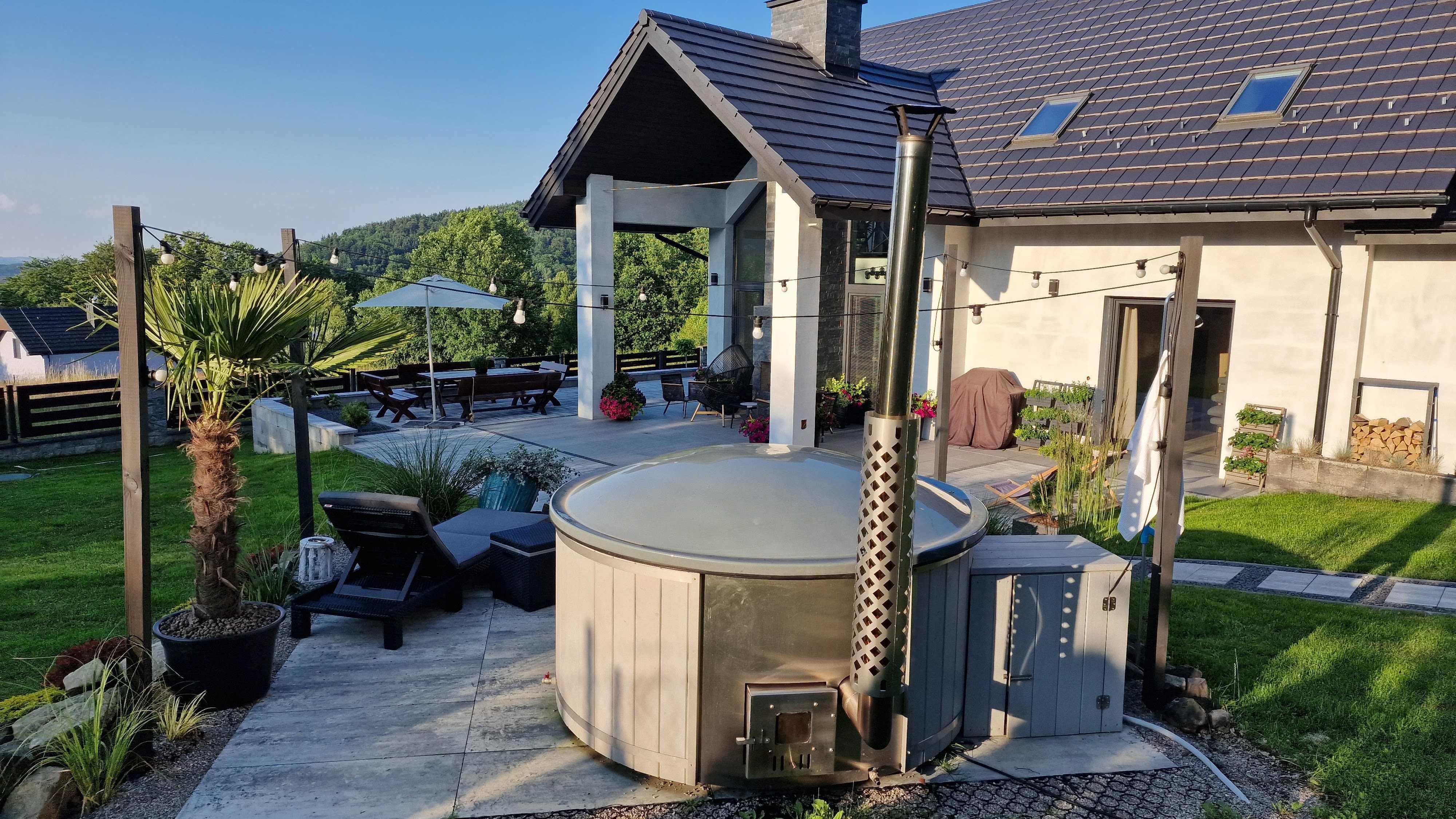 GORĄCA BECZKA Jacuzzi Ruska Bania Balia Ogrodowa Jacuzz NA PIEC GAZOWY