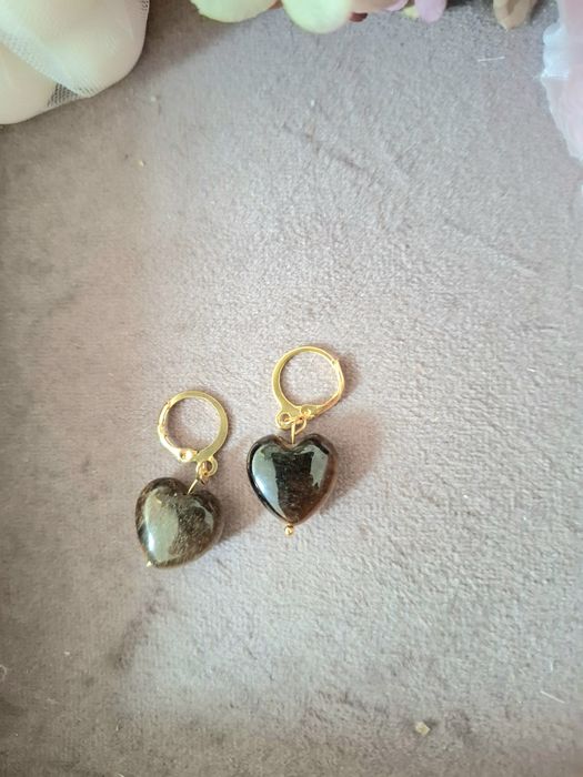 Kolczyki handmade z naturalnych kamieni tygrysiego oka