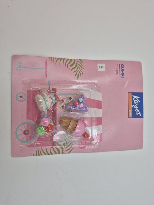 Zestaw 4 gumek do ścierania mazania kayet kolorowy kramik