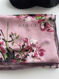 Шовковий двосторонній шарф Gucci 100% шовк