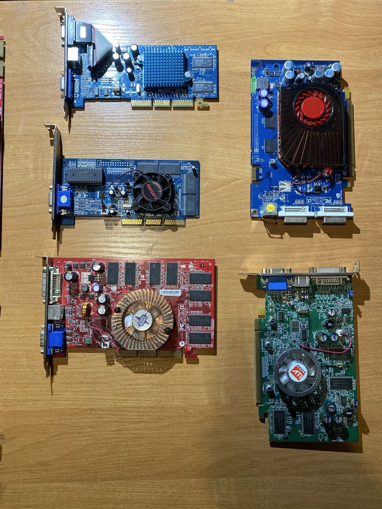 Karty graficzne retro stare karty graficzne PCIE AGP