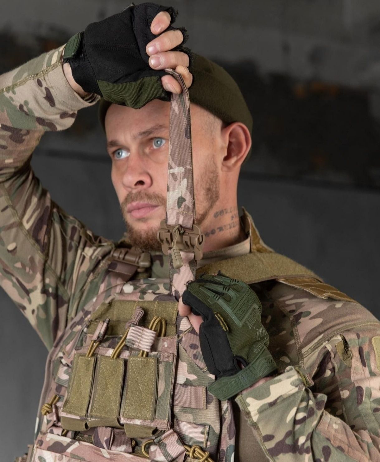 Тактична плитоноска Cordura мультикам 14 підсумків 4 точки скидання