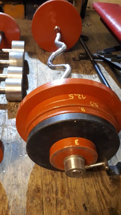 Obciążenia stalowe 90 kg. Zestaw na sztangę