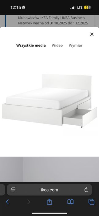 Łóżko / rama łóżka 120x200 ikea malm