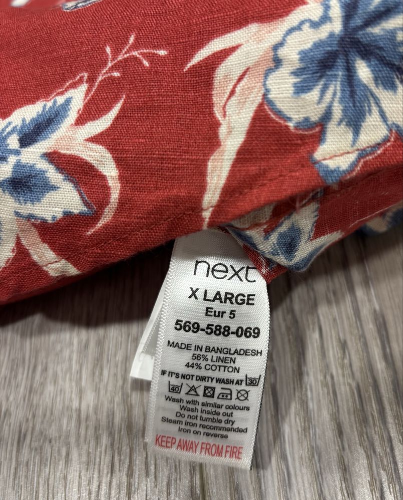 Next XL Льняная Regular Мужская тенниска рубашка xl льна лён некст Xl