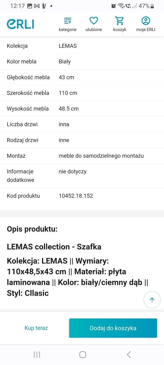 Szafka podwójna styl prowansalski