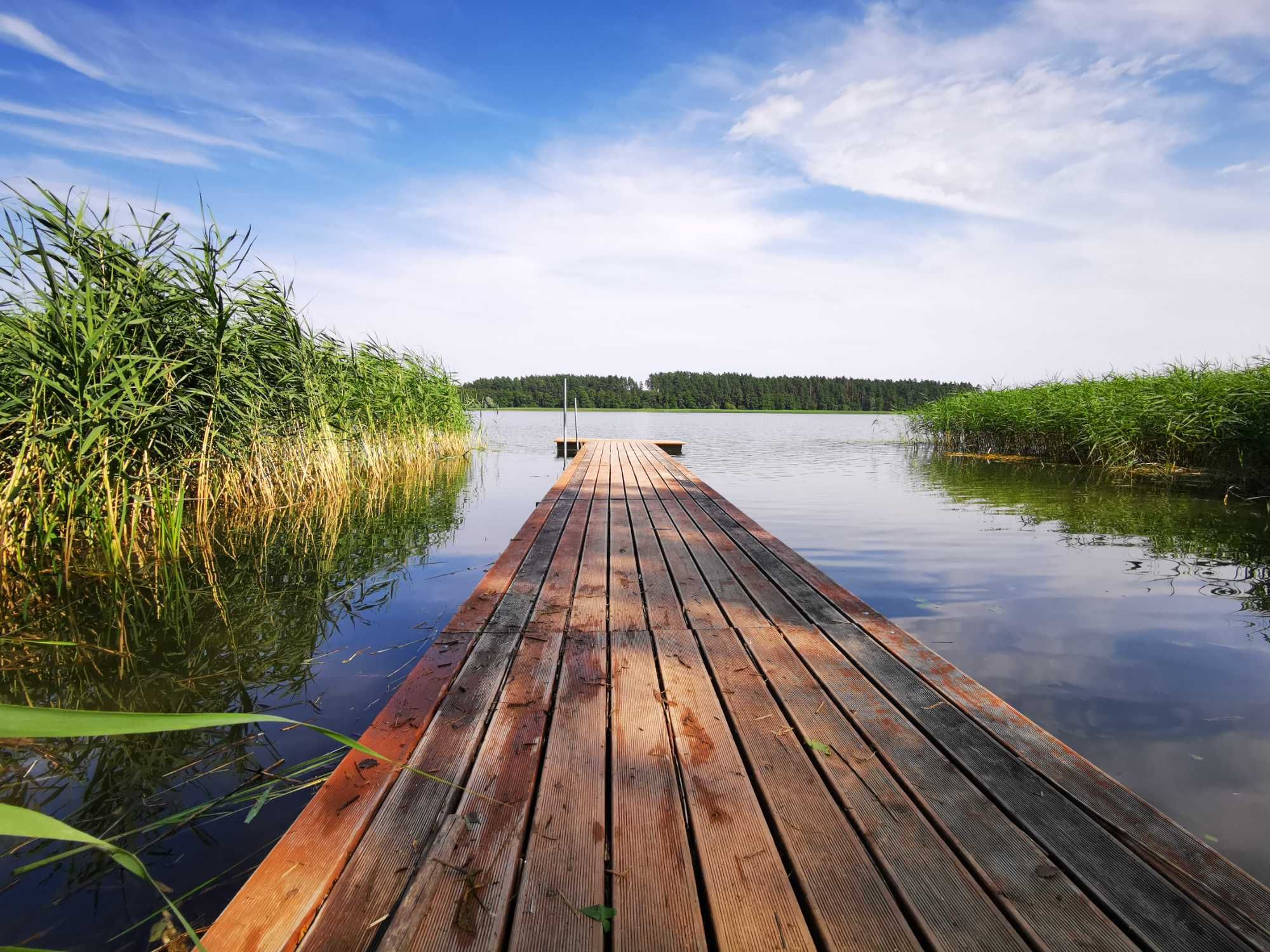 Mazury Bania jacuzzi linia brzegowa kajak łódka trampolina grill