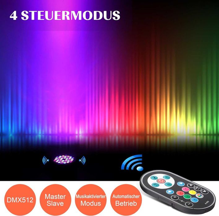 oświetlenie dyskotekowe LED, 36 diod LED, Scena DMX 7 CH z pilotem