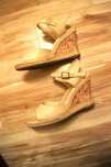 39 CCC biale buty na koturnie kremowe koturny sandaly wysokie korkowe