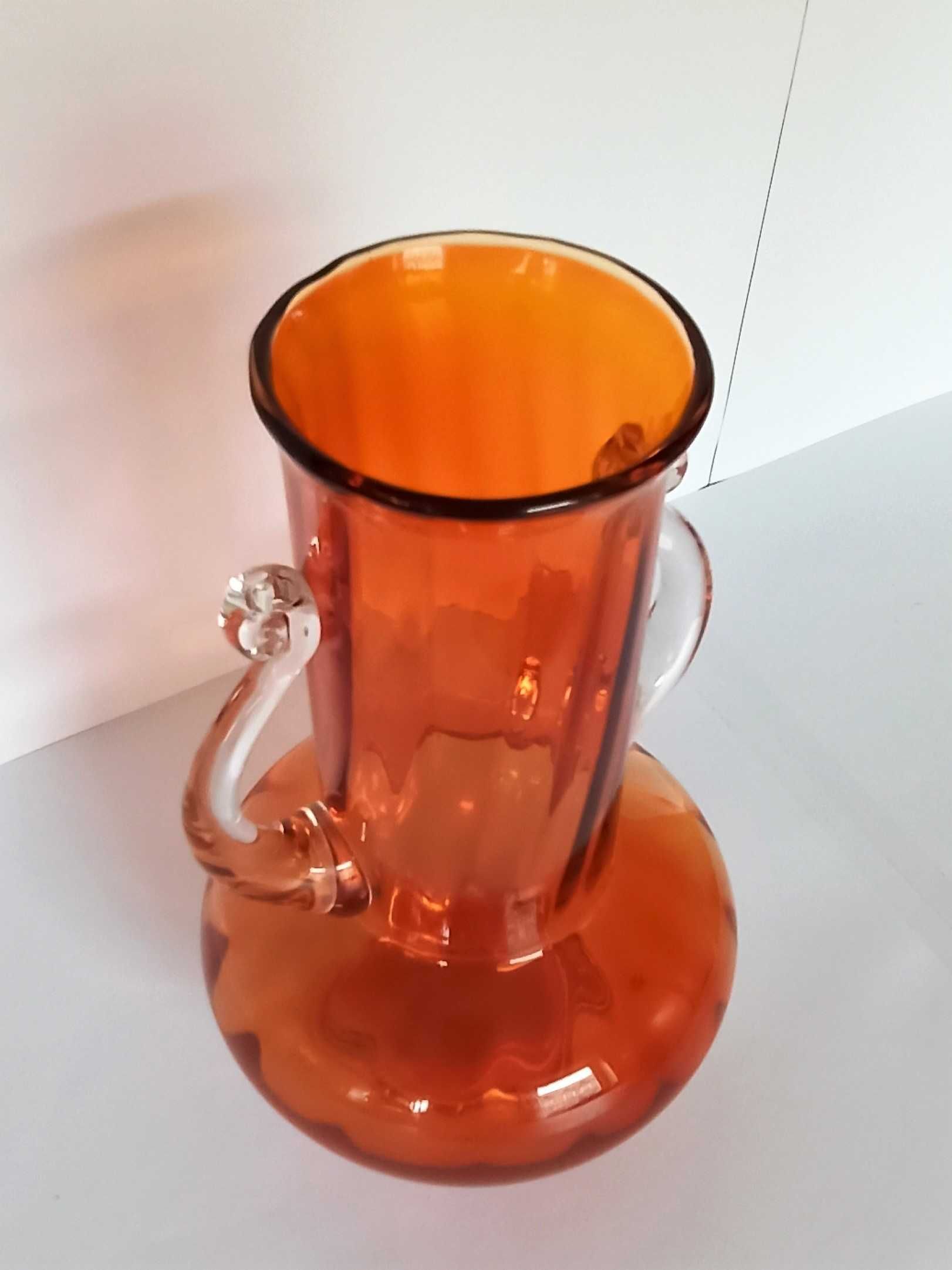 Tarnowiec amfora wazon pomarańczowy PRL kolorowe szkło