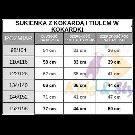 Sukienki dziewczęce z kokardą i tiulem w kokardki