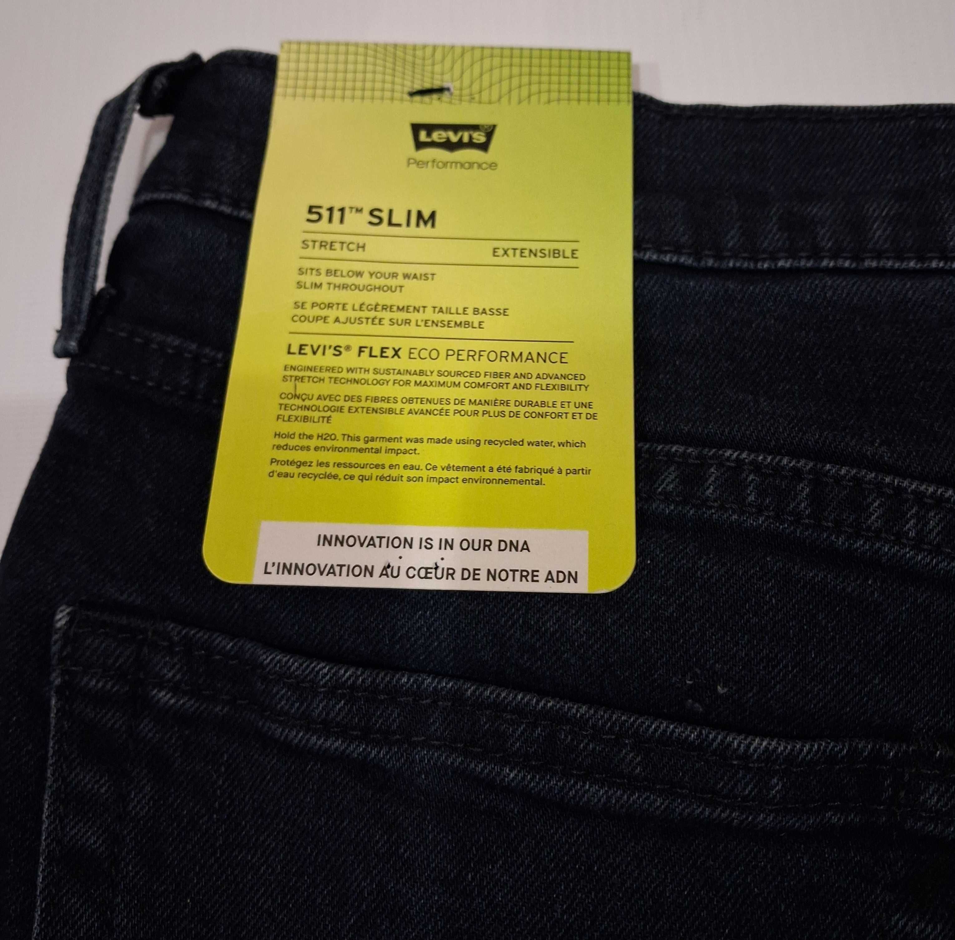 Spodnie Levis 511 Slim Jeans 32x30 Granatowe