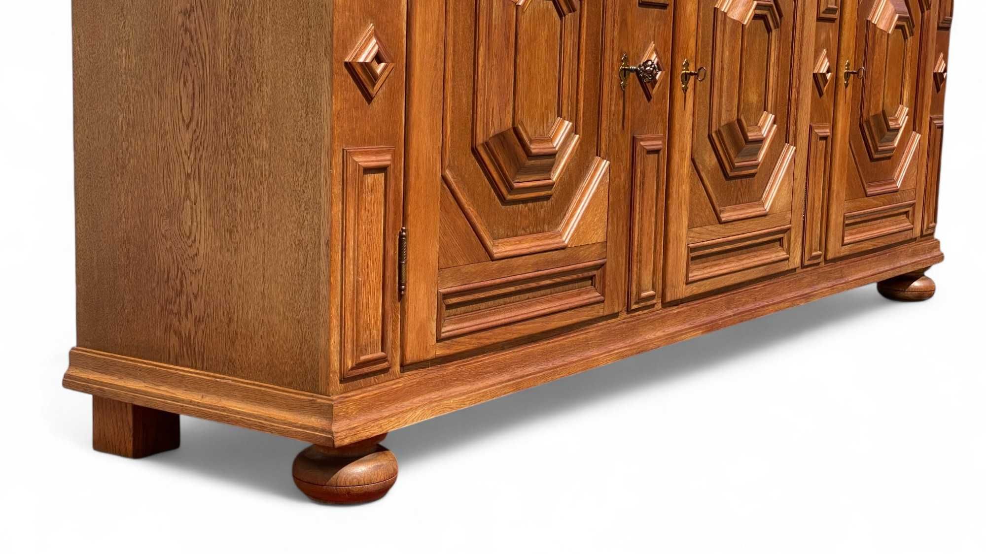 Rustykalna długa komoda dębowa sideboard