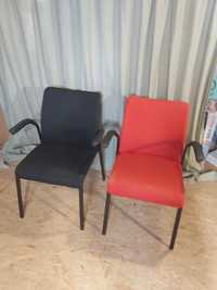 Krzesła fotele czerwone i czarne wygodne