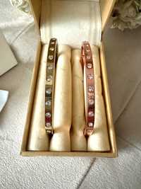 Conjunto 2 pulseiras com brilhantes novas e caixas jóias Tous