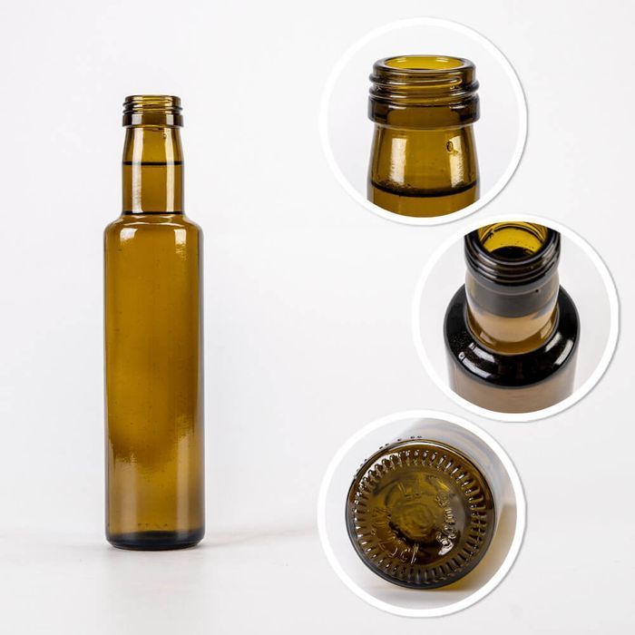10x butelka DORICA 250 ml oliwkowa na oliwę z zakrętką
