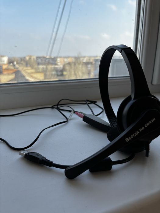 Навушники з мікрофоном для ПК/офісу/онлайн-зустрічей