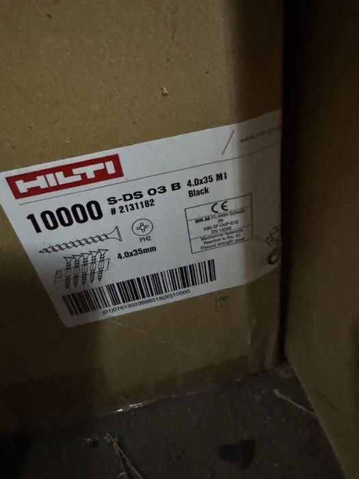 Wkręty DO PŁYT Gipsowo-Kartonowych S-DS 03 B M1 Hilti. Metal. Drewno