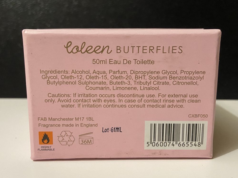 Perfum Coleen Butterflies 50ml EDT Spray BRAK KORKA