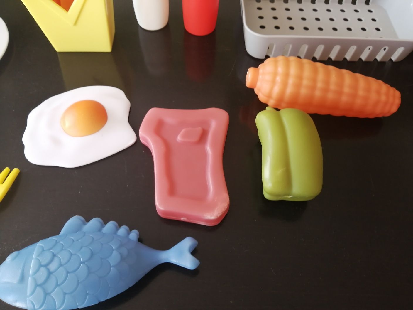 Akcesoria do kuchni zabawkowej, jedzenie zmieniające kolor, zestaw
