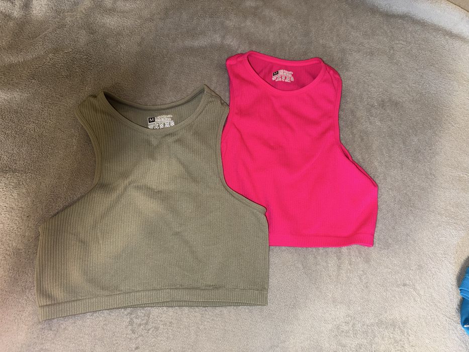 Топ зелений та рожевий