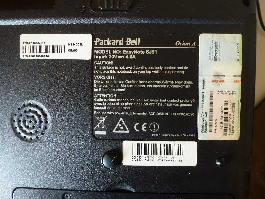 Portátel Packard Bell 17" para renovar