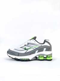 Чоловічі кросівки Nike Supreme Shox Ride біло-сіро-зелені 7658 СУПЕР