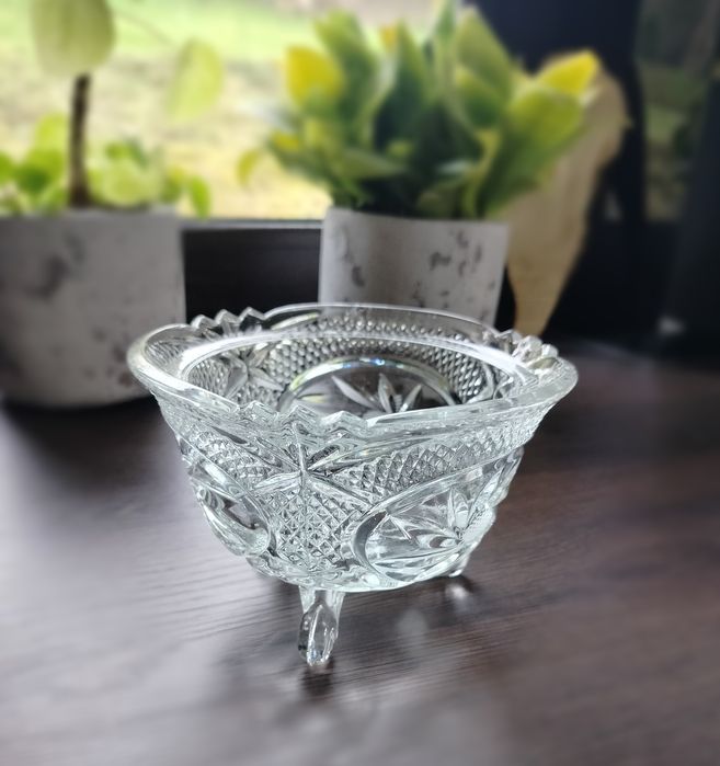 Kryształowa Miseczka z elementami szlifowanymi
