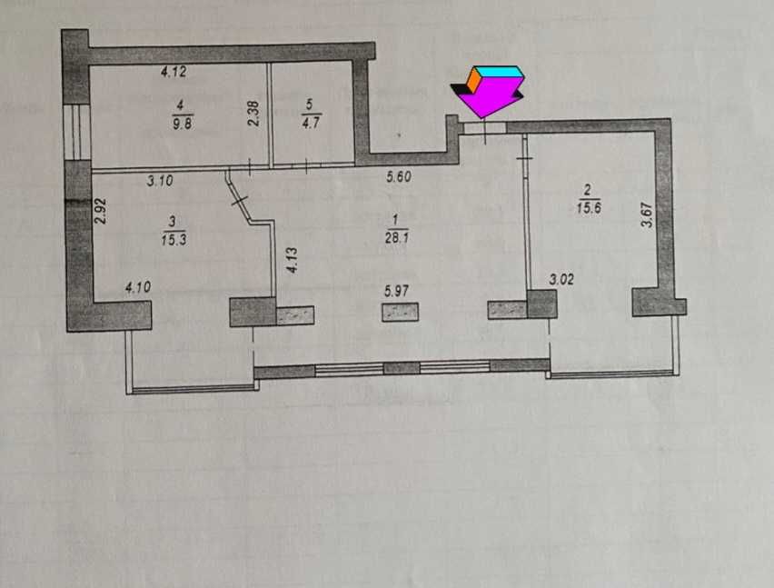 Продаж 3к.квартири поряд з Центром