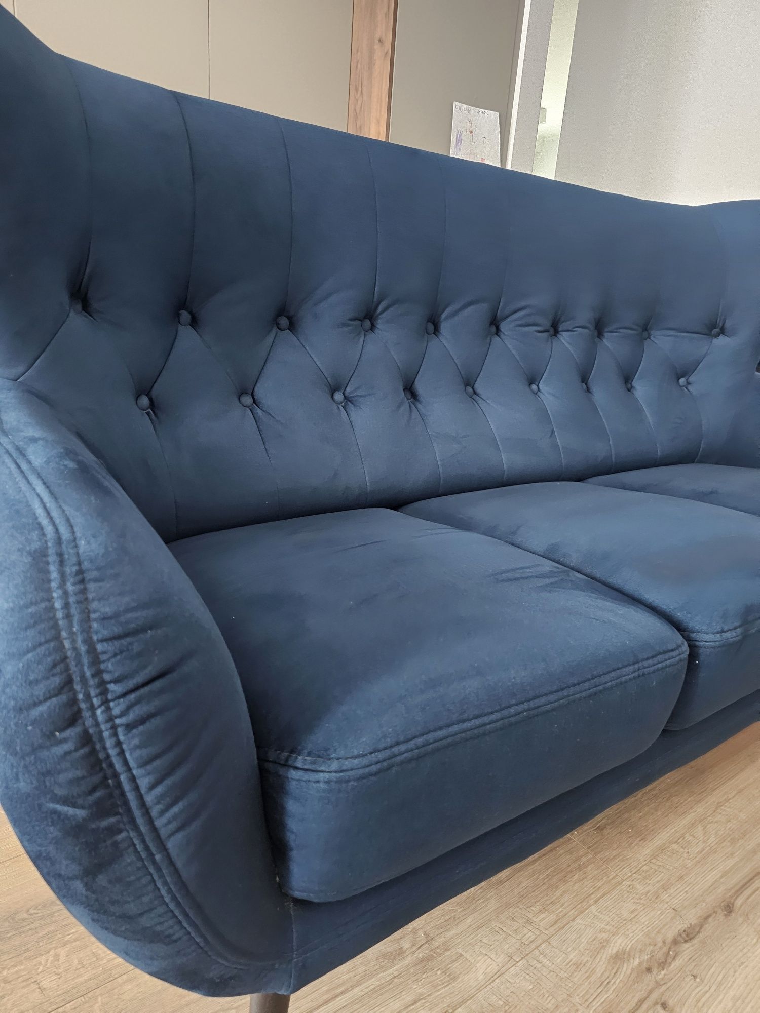 Sofa uszak KELSO 3 osobowa ciemnoniebieska
