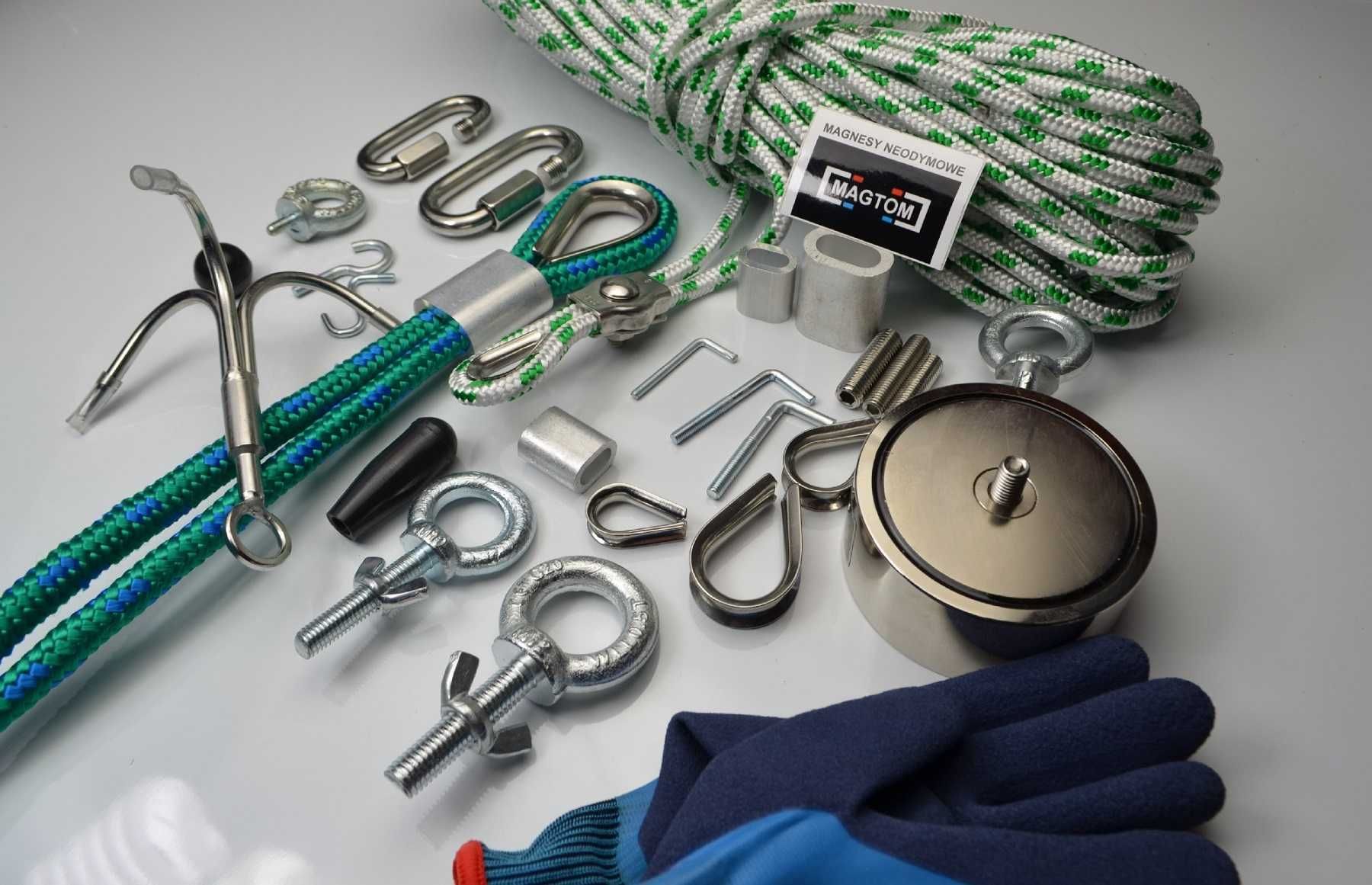 Kotwica z lina fi 6mm15metrów  do magnesu neodymowego do poszukiwań