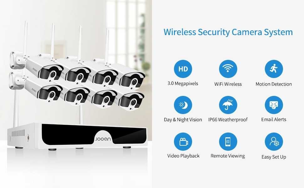 Sistema Vigilância WIFI * 8 Câmaras 2160P Exterior * KIT NOVO * 3MP