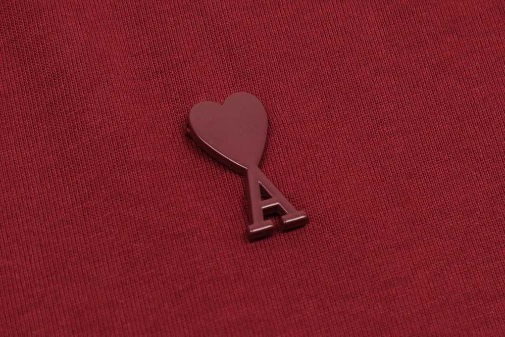 Футболка AMI Paris Ami De Coeur Tonal Small Heart T-Shirt Burgundy