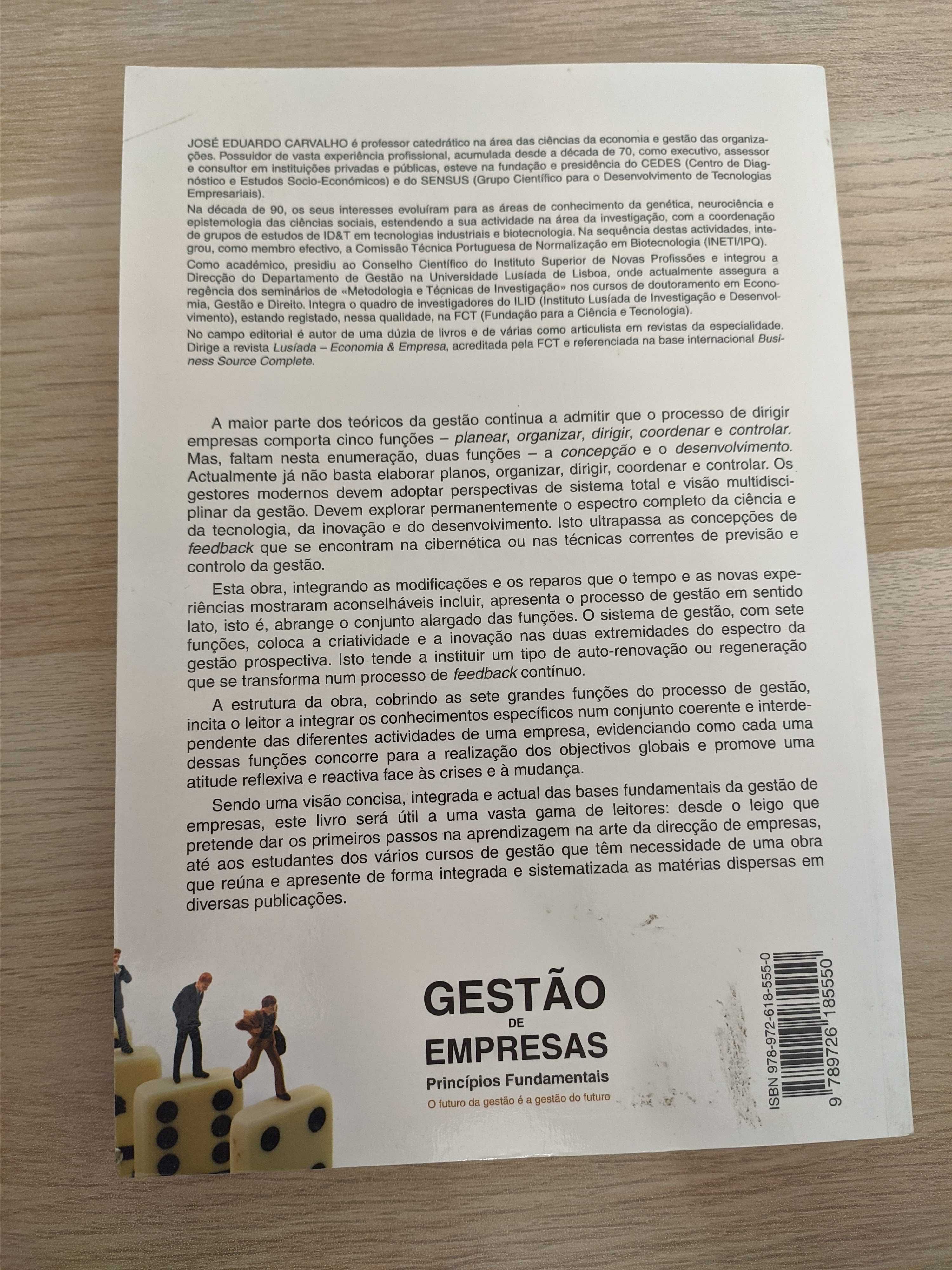 Livro Gestão Empresas Princípios Fundamentais - José Eduardo Carvalho