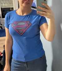 Super Girl 38 M niebieska koszulka symbol S z cekinami