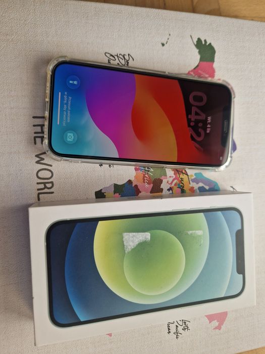 Iphone 12 pistacjowy 128gb, etui i szkło stan bdb