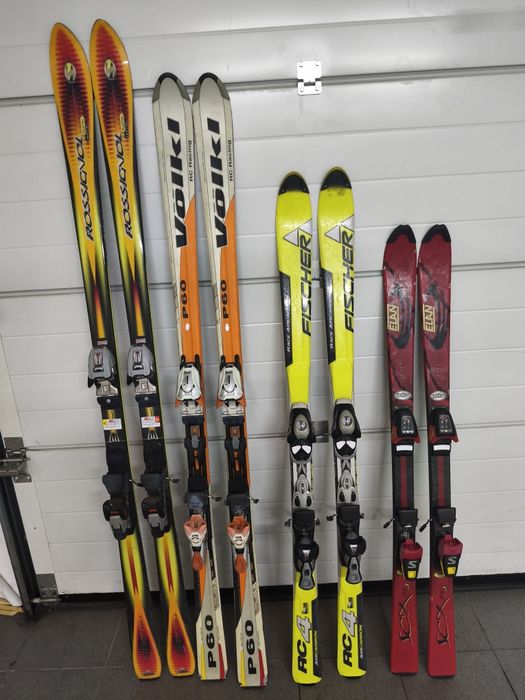 Narty Rossignol 184,Volki 173,Fischer 148, Elan 133