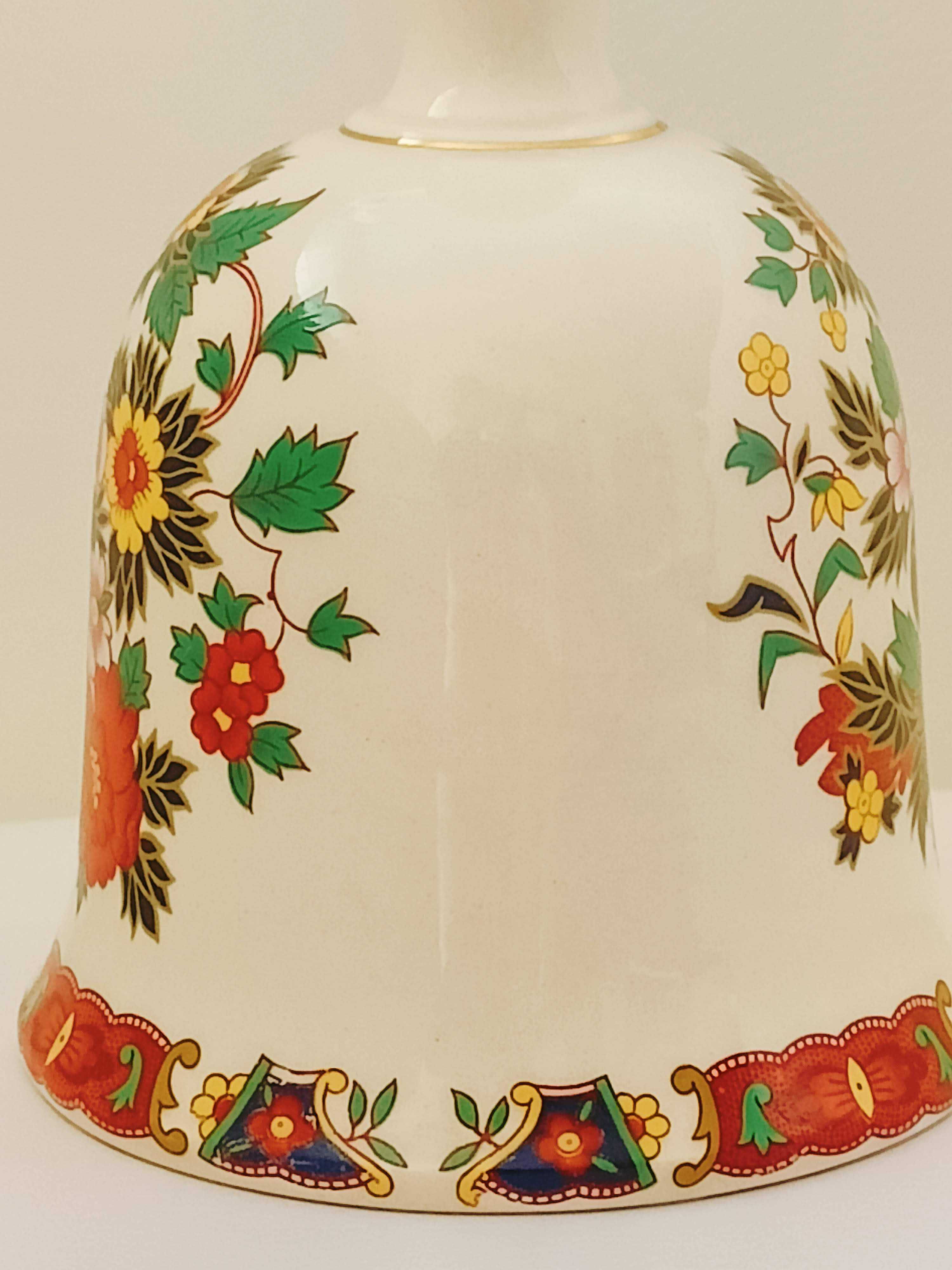 **DUŻY dzwonek porcelana SADLER mosiężne serce 1960+